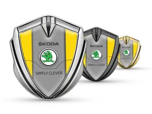 Skoda Metal Abovedado Emblema Atlética Apariencia Óptima